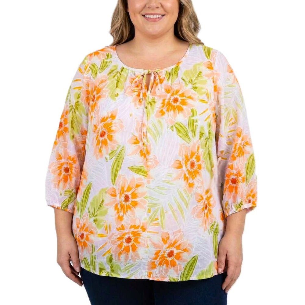 SARA MICHELLE Women’s Floral Blouse. Plus Size 3X